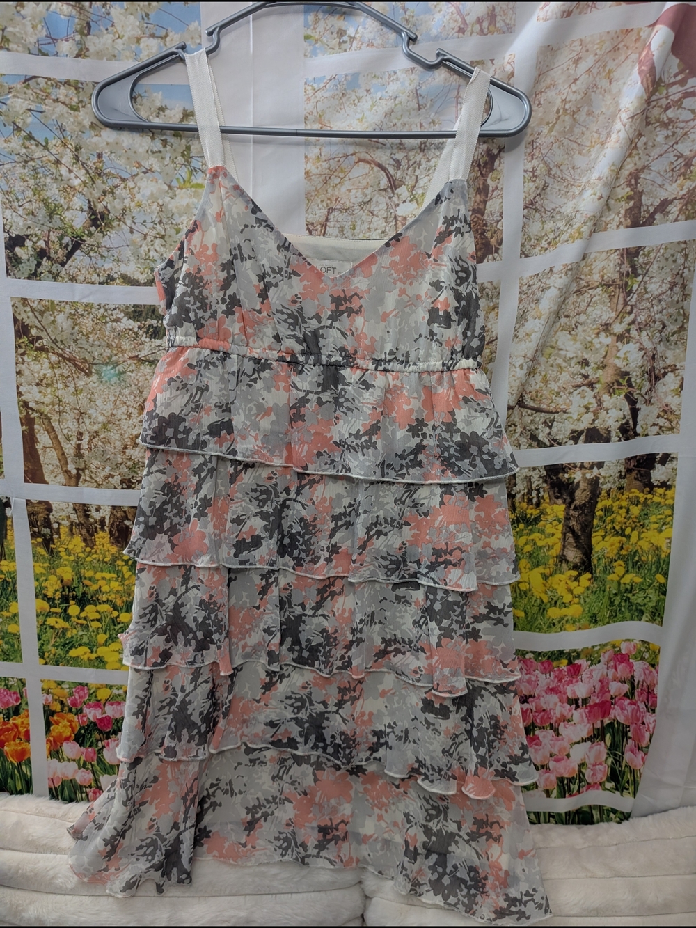 LOFT Petite Lightweight Dress in Soft Blush